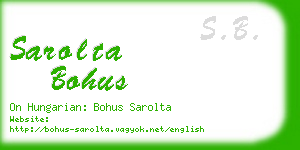 sarolta bohus business card